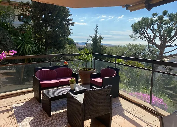 Nice Sea View Apartment Pool Terrace Air Conditioning Quiet Lägenhet Nice